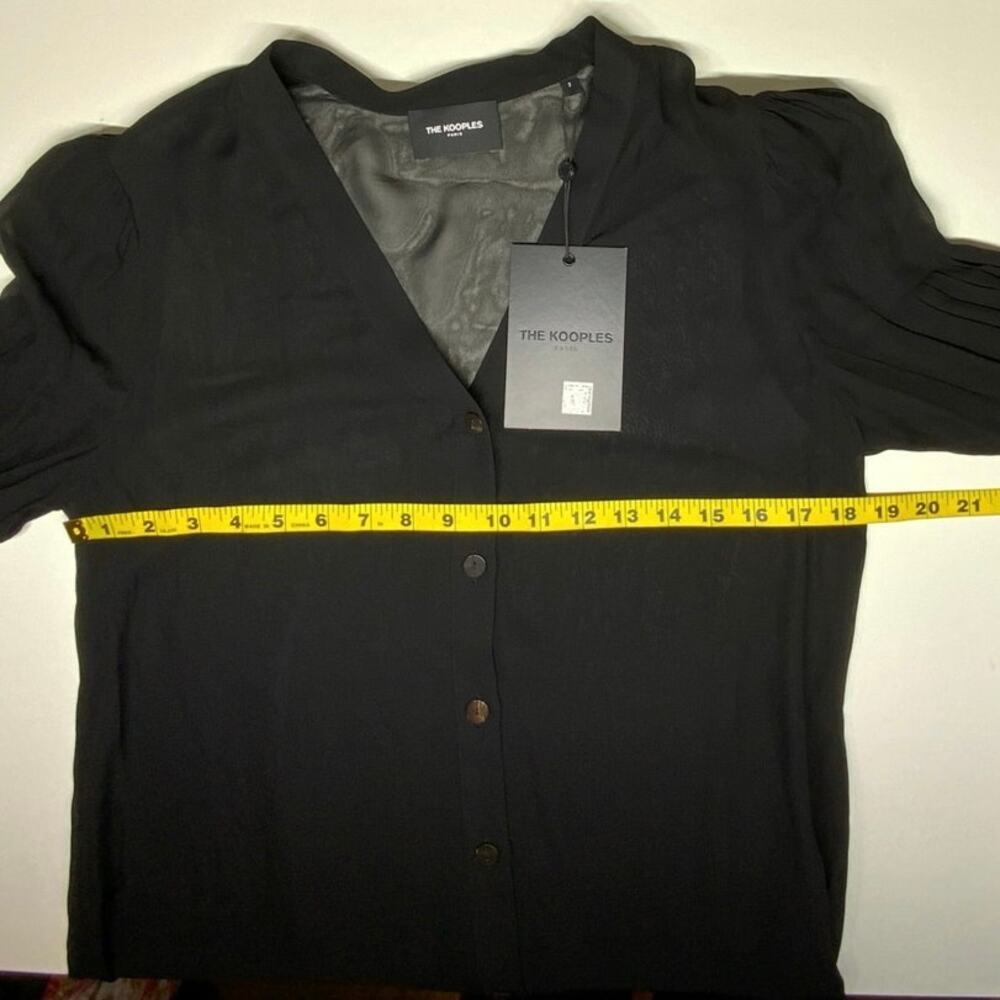 NWT | The Kooples | Sheer Button-Up Blouse & Camisole Set | Black | Size 2 - Picture 10 of 16